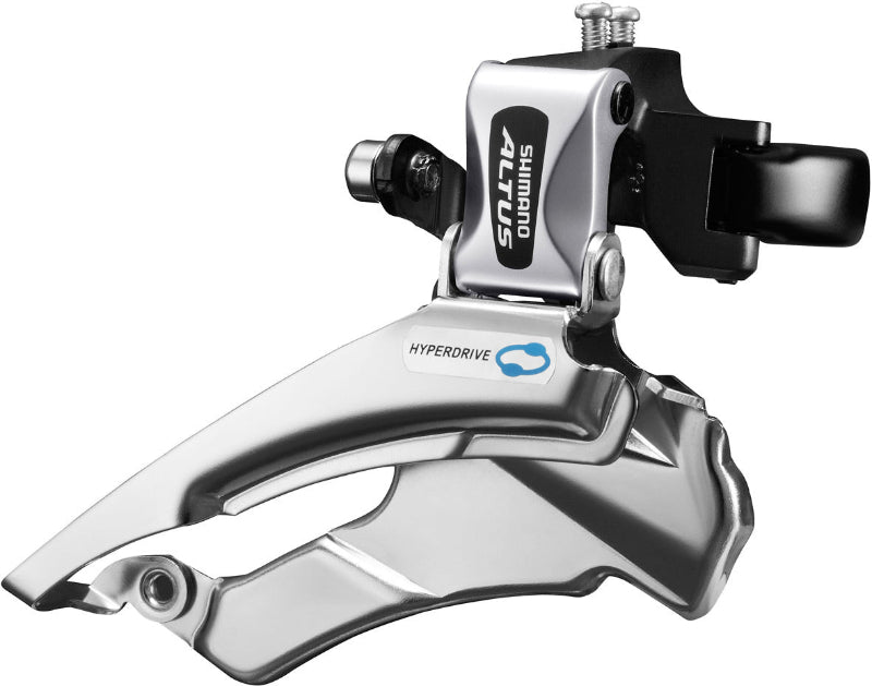 Shimano FD-M313 Altus hybrid front derailleur, conventional swing, dual-pull, multi fit