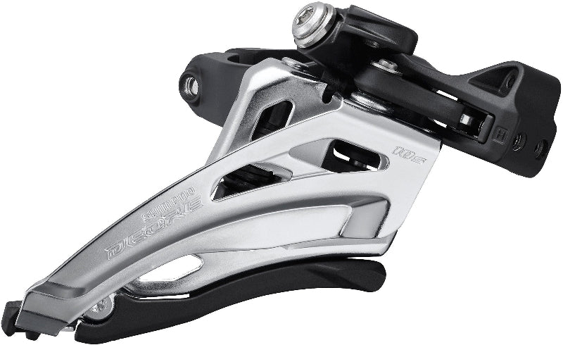 Shimano FD-M4100-M Deore front derailleur, 10-speed double, side swing, mid clamp - Mid Clamp Band Mount