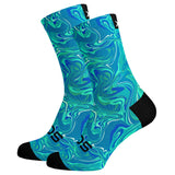 Sox Footwear Marble Blue Colours Premium Crew Socks