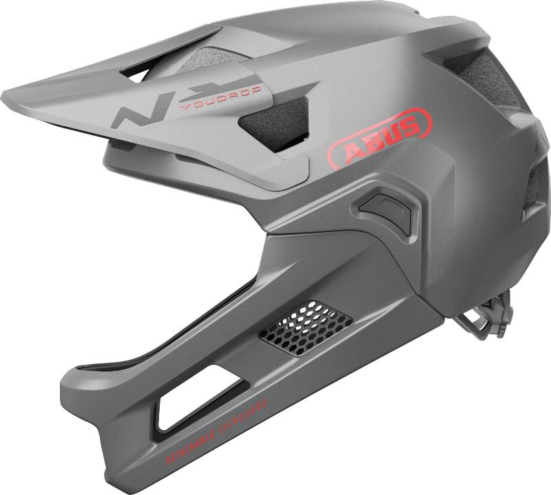 ABUS YouDrop FF Kids Full Face MTB Helmet - Ti Silver