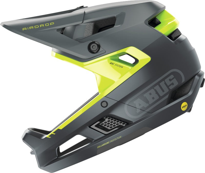 ABUS AirDrop MIPS MTB Full Face Elite Helmet - Concrete Grey - Side