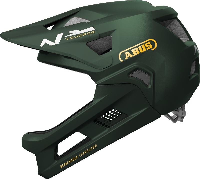 ABUS YouDrop FF Kids Full Face MTB Helmet - Moss Green