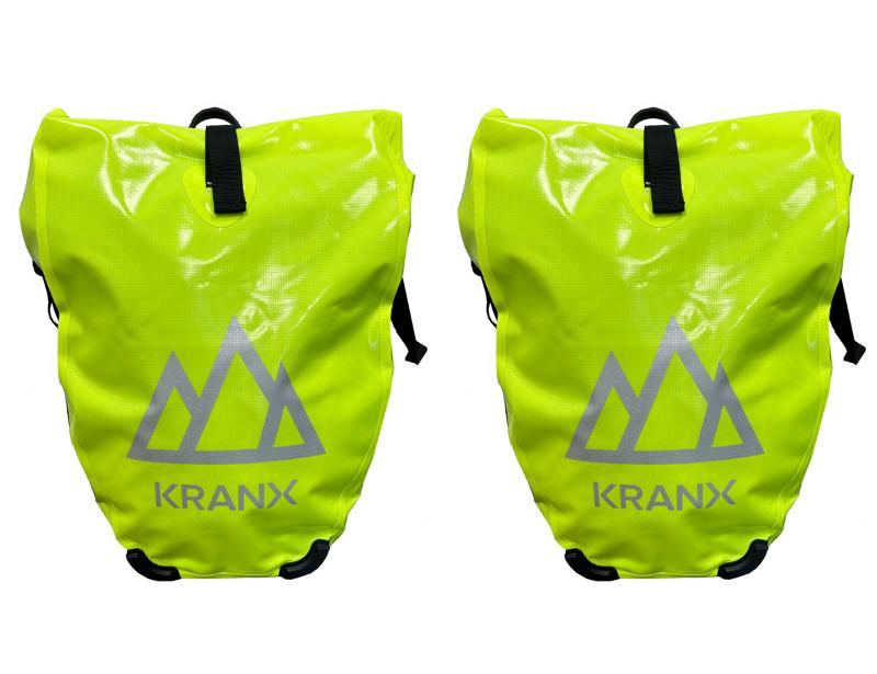 KranX Grampian Waterproof Panniers in Fluo Yellow 48L (Pair)