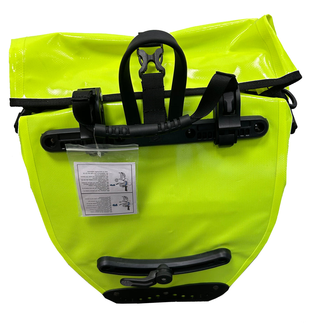 KranX Grampian Waterproof Panniers in Fluo Yellow 48L (back
