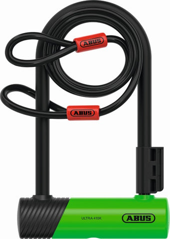 ABUS Ultra Mini Ultimate 410 U-Shackle Lock 180mm + 10/120 Cobra Cable