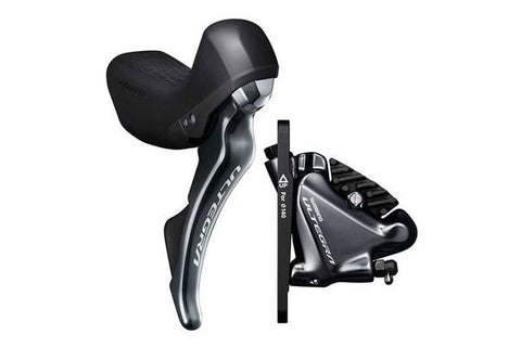 Simano ST-RX810 GRX 11-speed STI bled with BR-RX810 flat mount calliper