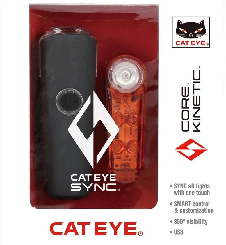 Cateye Sync Core & Kinetic USB Rechargeable Lightset