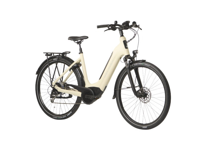Raleigh Motus GT Lowstep Derailleur Electric Bike - Cream - Front view
