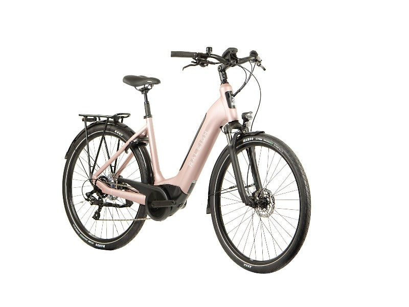 Raleigh Motus Tour 500 Lowstep Derailleur Electric Bike - Pink - Front view
